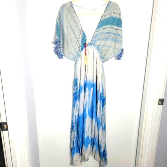 Anthropologie RAGA BOHO Maxi Dress with tassels NWT Size S - Picture 2 of 9